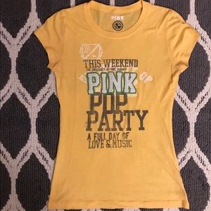 Victorias Secret PINK yellow tee shirt small